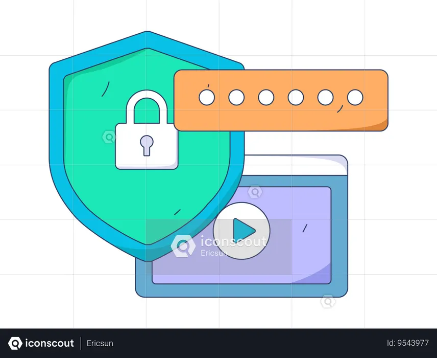 Secure code with Shield security  Illustration