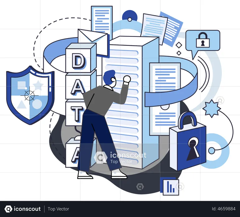 Secure data management  Illustration