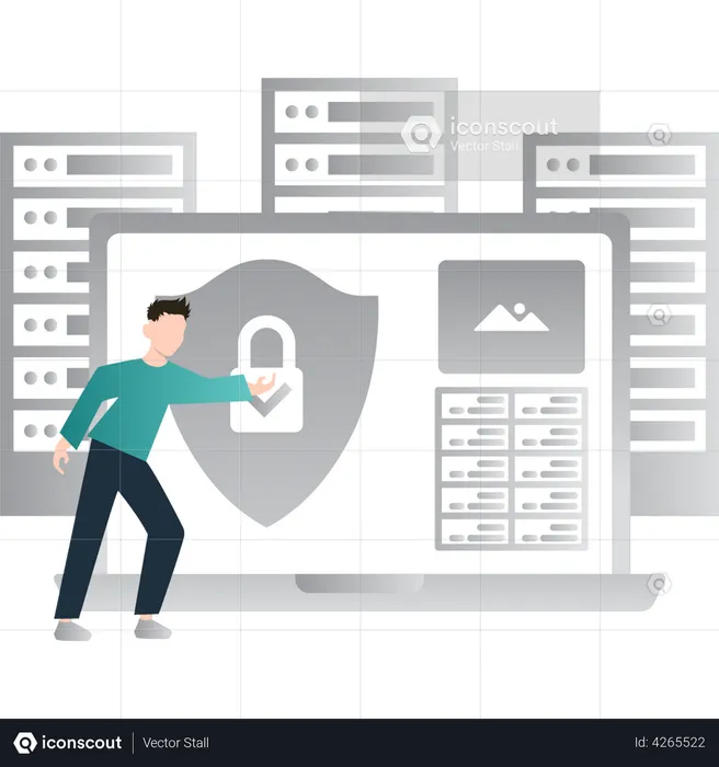 Secure data server  Illustration