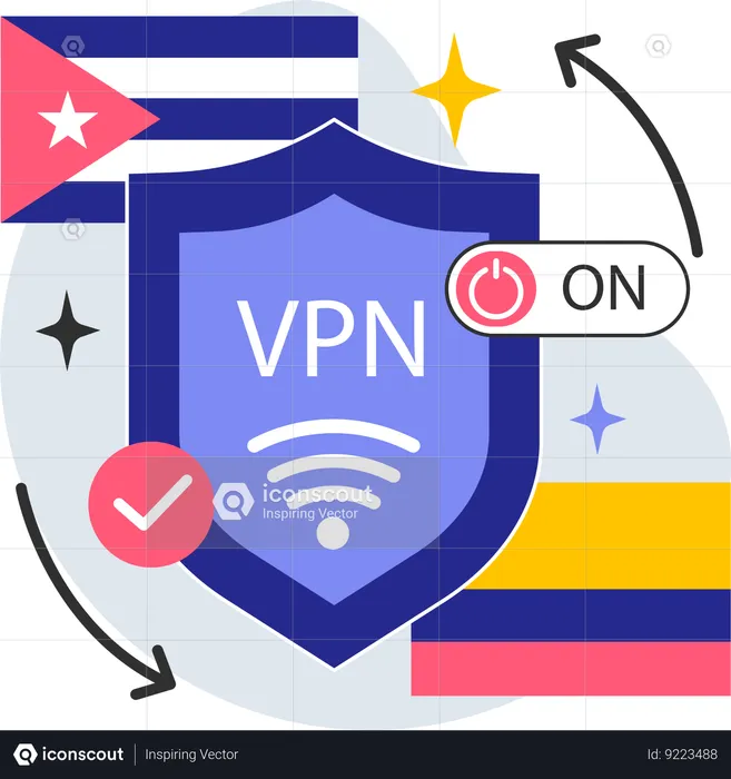 Secure data using vpn network  Illustration