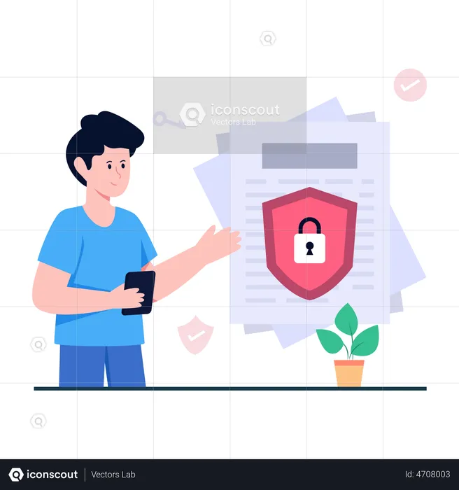 Secure Document  Illustration