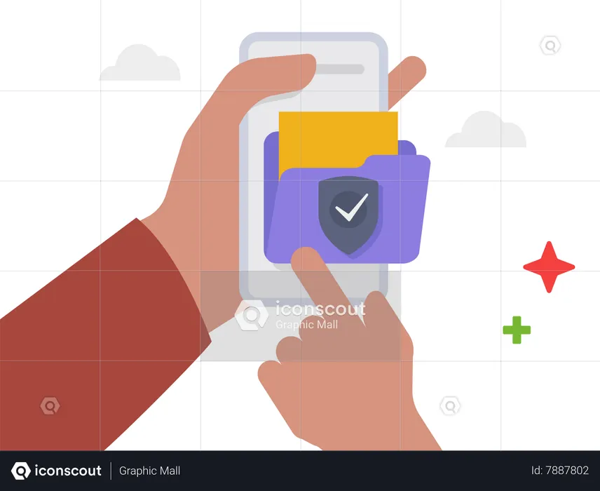 Secure  files folder access  Illustration