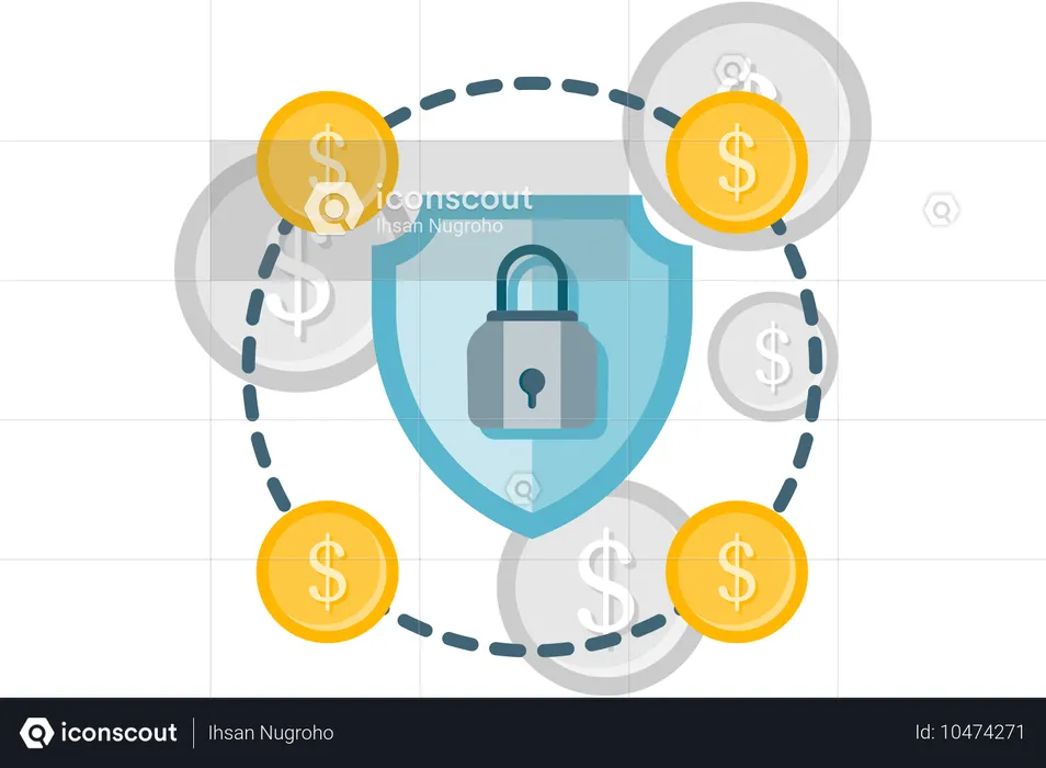 Secure financial transaction  Illustration