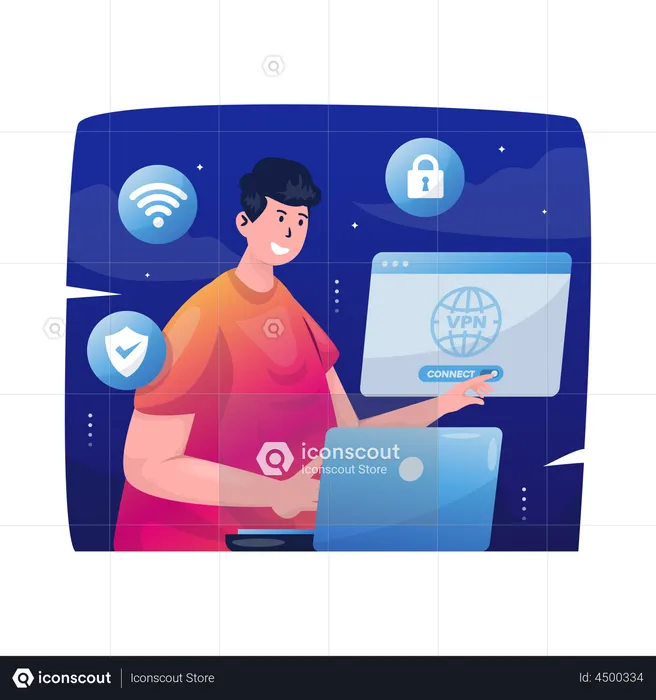 Secure internet connection  Illustration