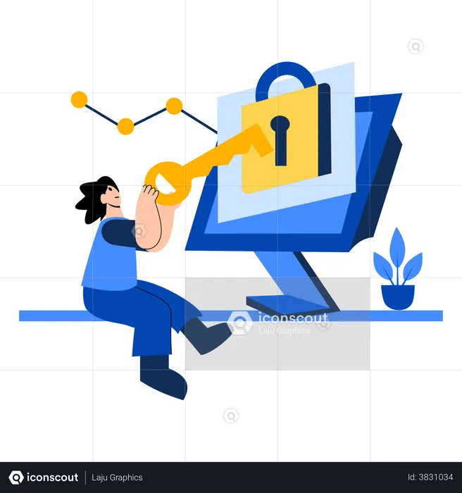 Secure log in  Illustration