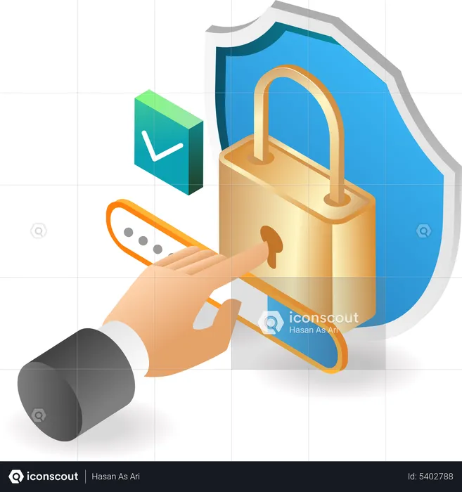 Secure login access  Illustration