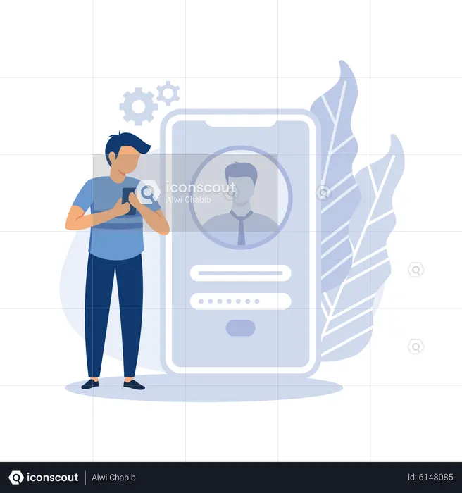 Secure login and password  Illustration