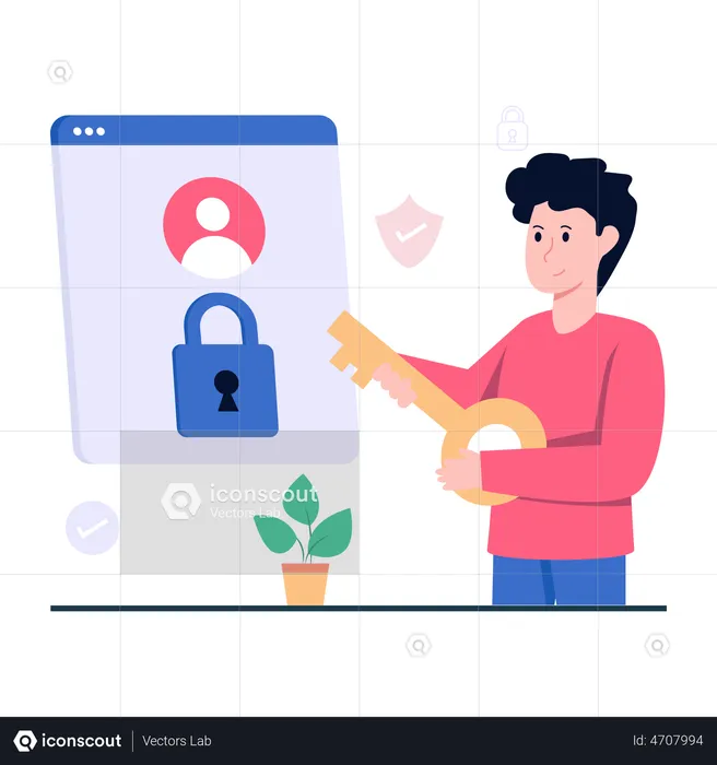 Secure Login  Illustration