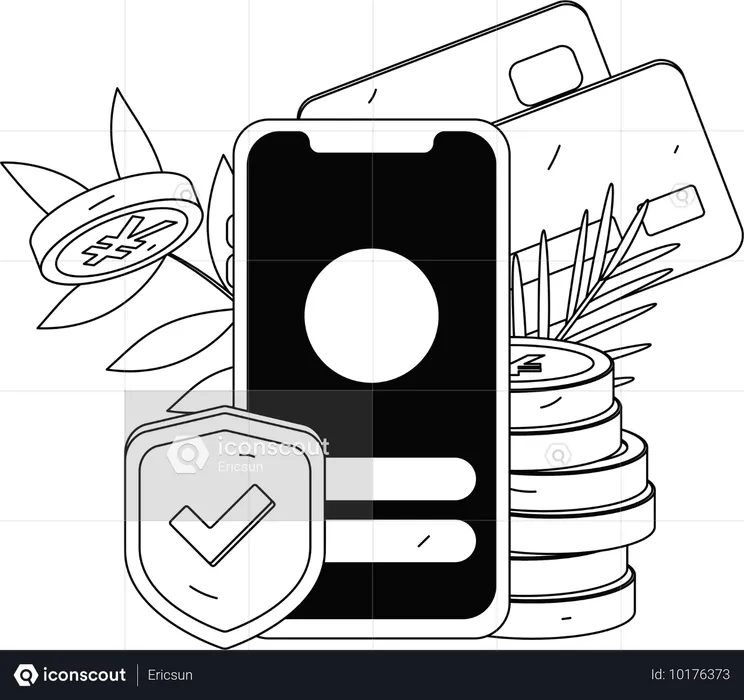 Secure mobile investment app  Illustration