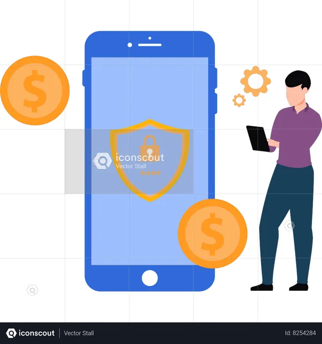 Secure mobile payment  Illustration