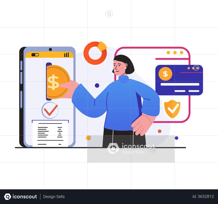 Secure net banking  Illustration