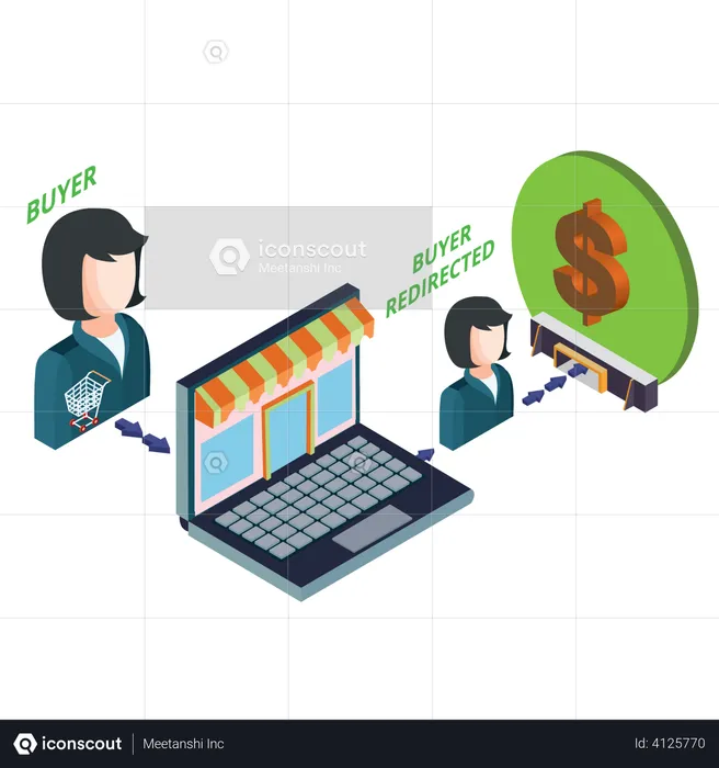 Secure online payment  Illustration