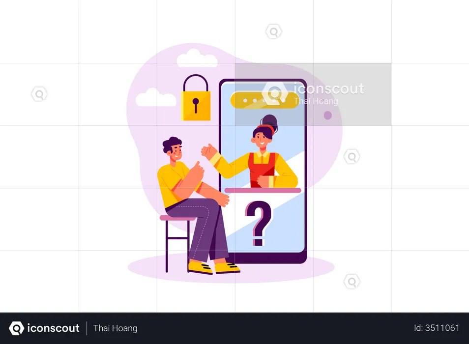 Secure online shopping application  Illustration