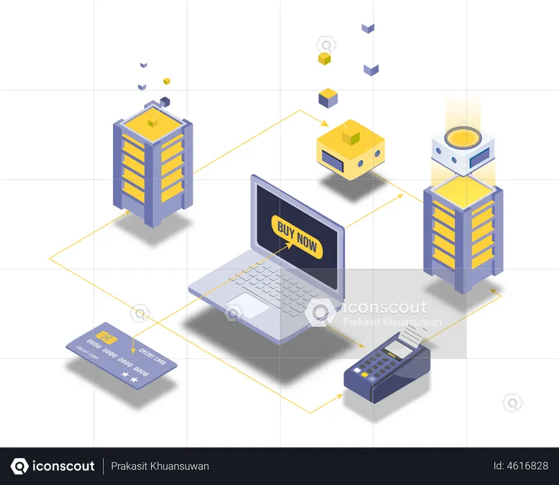 Secure online shopping technology  Illustration