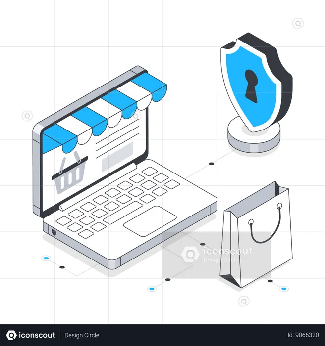 Secure Shopping  Illustration