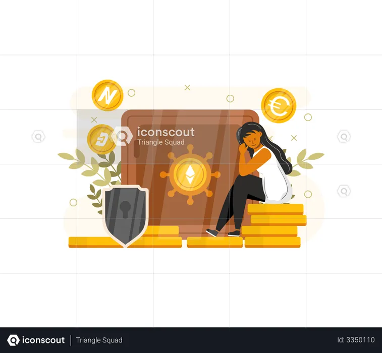 Securing cryptocurrency  Illustration