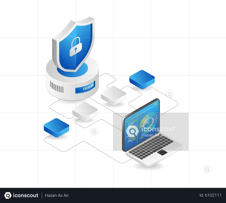 Security analyst radar network  Illustration