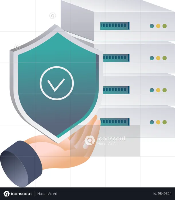 Security Assurance in Hosting Servers technology  Illustration