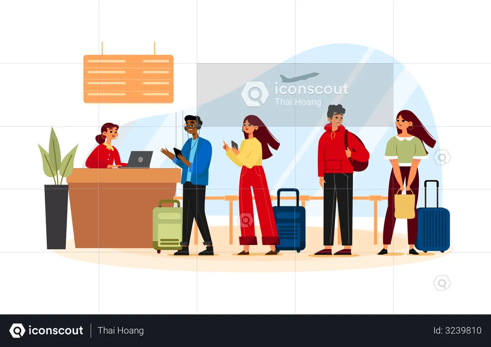 Security Check In Airport  Illustration