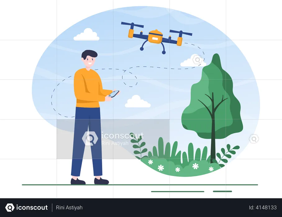 Security checking using drone  Illustration