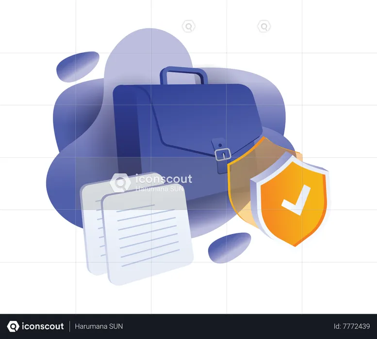 Security investment business bag  Illustration