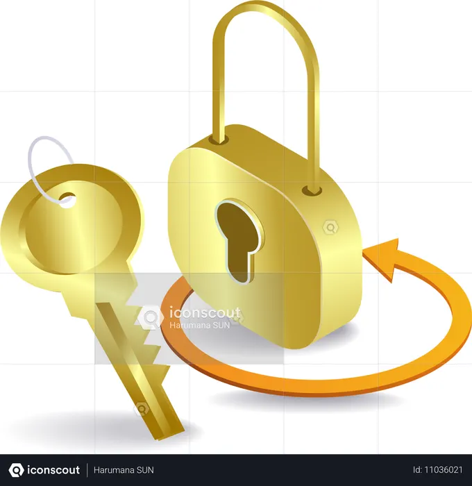 Security locks and keys  Illustration