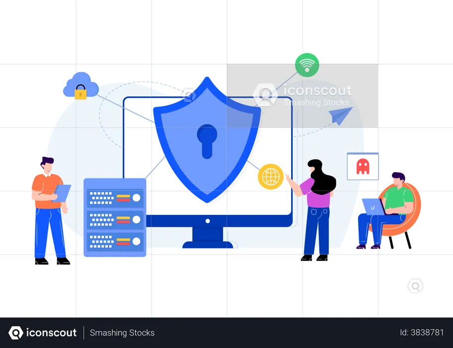 Best Security Network Illustration download in PNG & Vector format