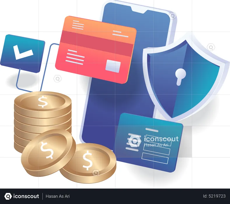 Security of online payment  Illustration