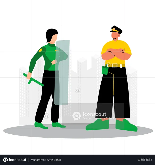 Security officers  Illustration