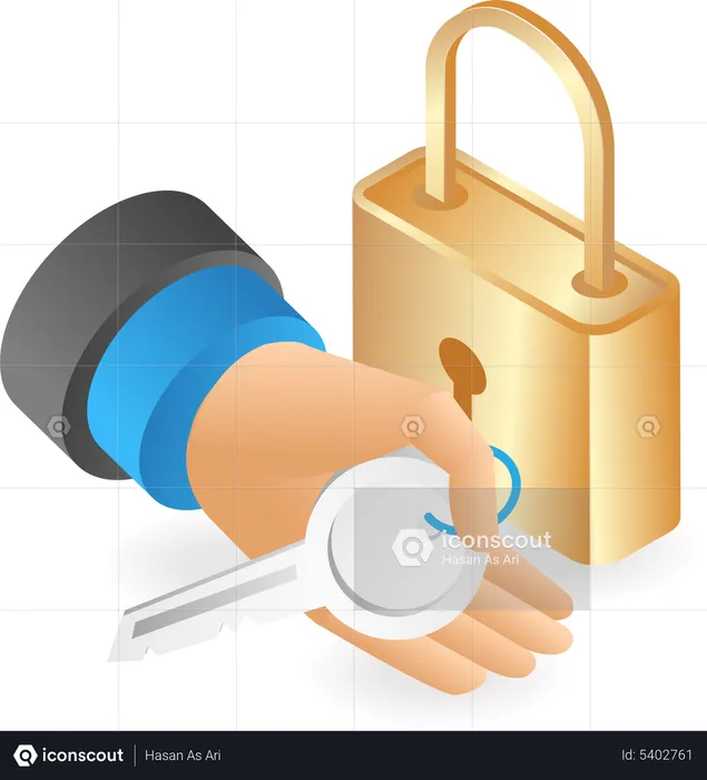 Security padlock  Illustration