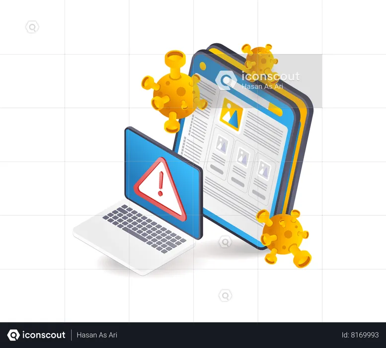 Security virus system warning  Illustration