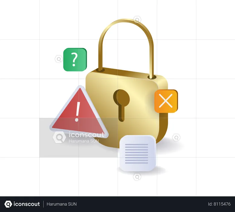 Security warning sign hacker attack virus malware  Illustration