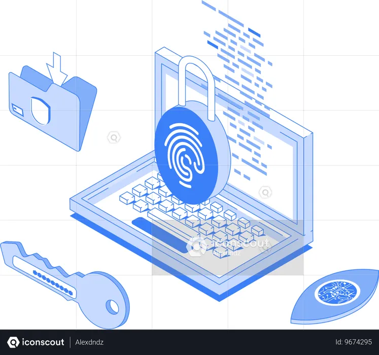 Segurança biométrica  Ilustração