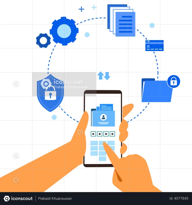 Seguridad de datos cibernéticos  Ilustración