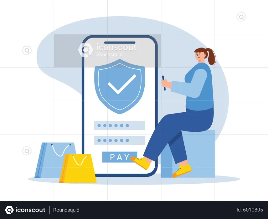 Seguridad de pago en línea  Ilustración