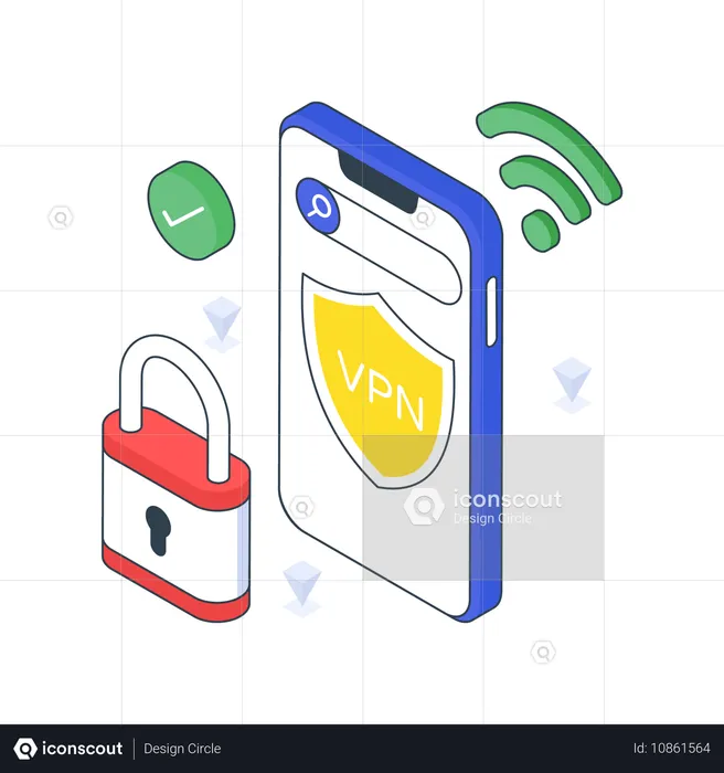 Seguridad del proxy VPN  Ilustración