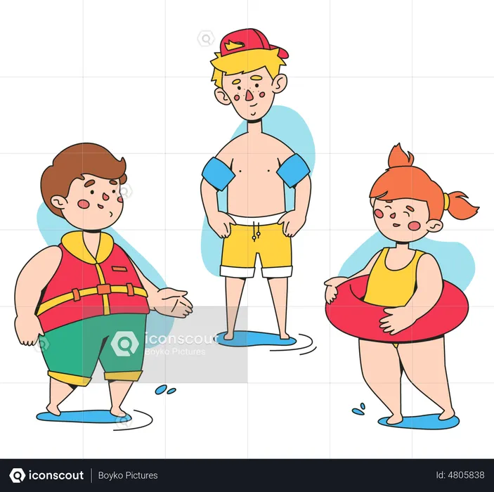 Seguridad en el agua para niños  Ilustración