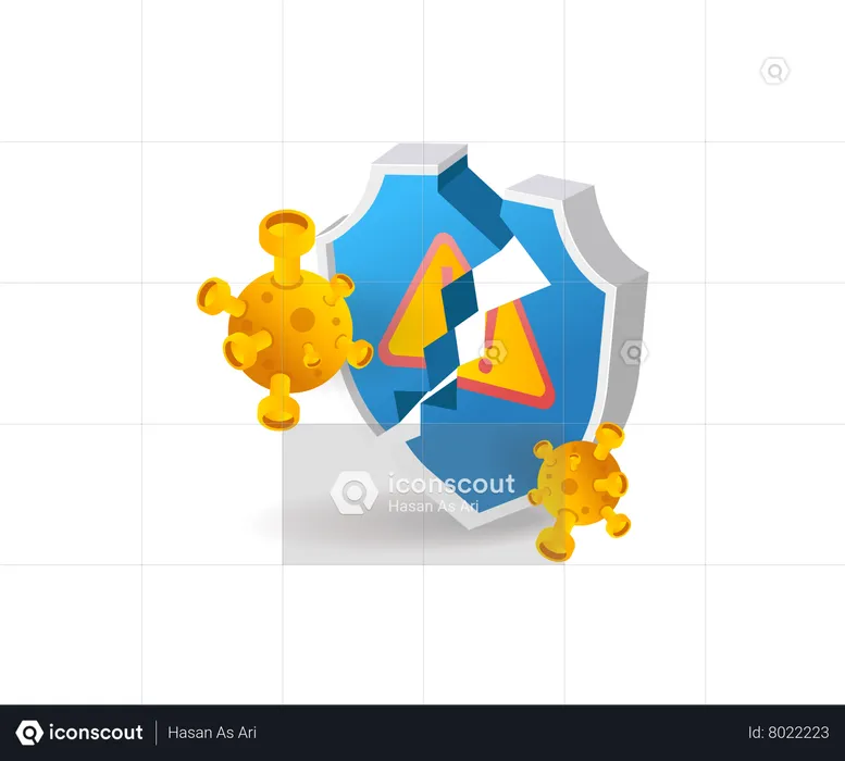 La seguridad se rompió debido al ataque de un virus malicioso  Ilustración