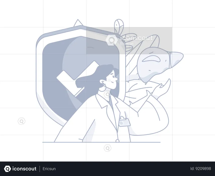 Seguro médico para fígado  Ilustração