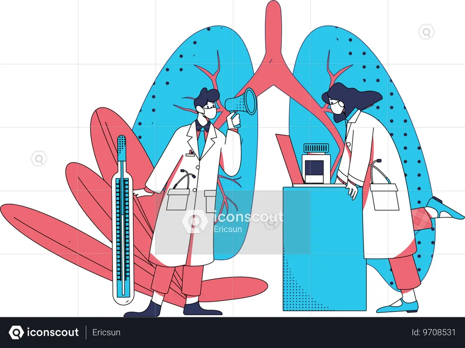 Seguro médico proporcionado por médicos.  Ilustración