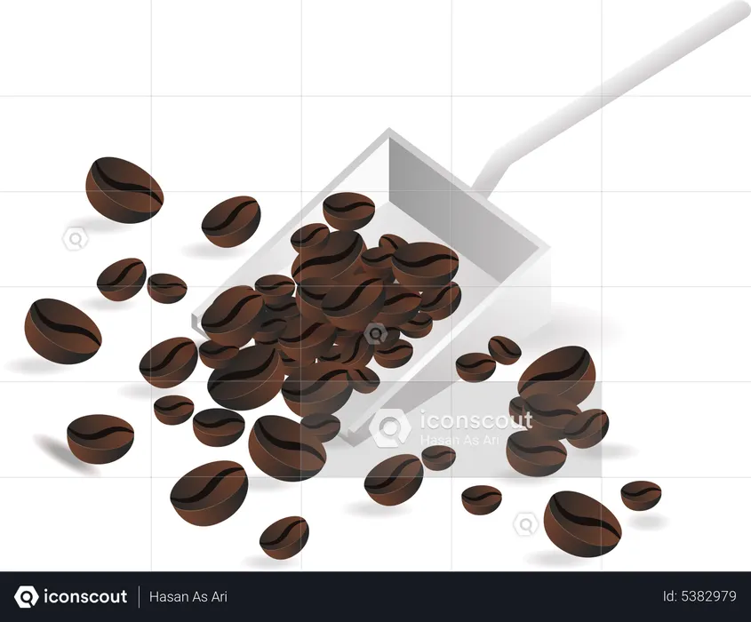 Selected coffee beans  Illustration