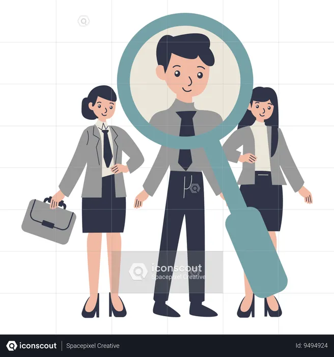 Selected people job seekers  Illustration