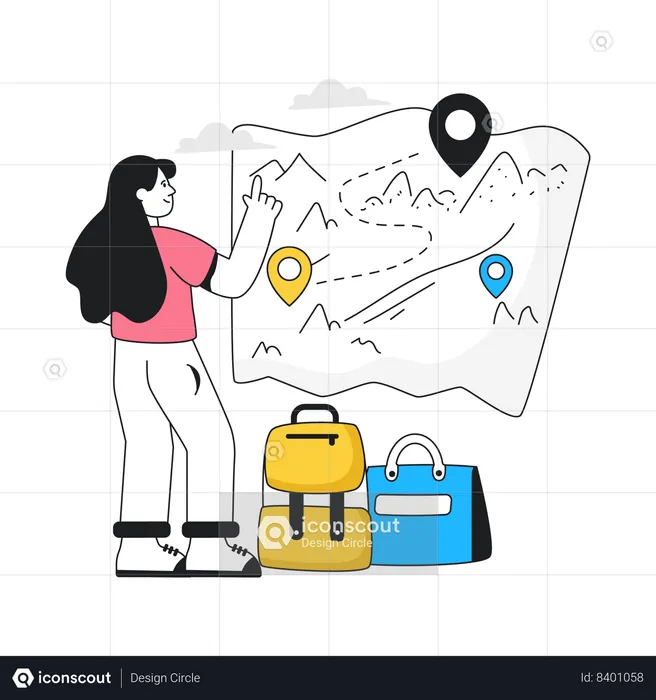 Selecting Travel Location  Illustration