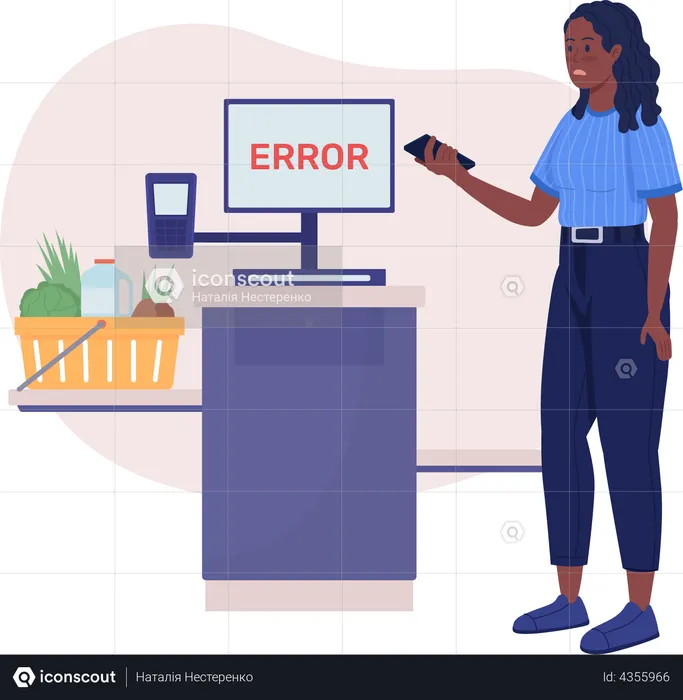Self check out error  Illustration