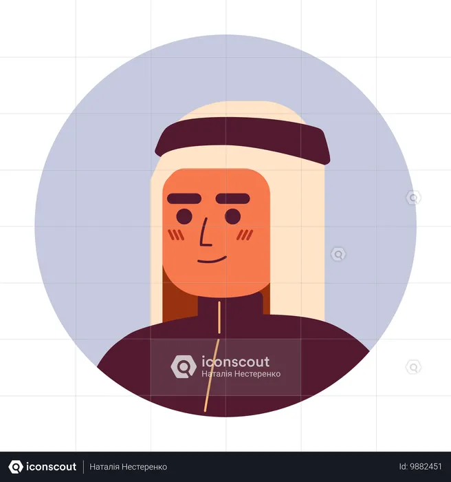 Self-confident arabian man in hijab  Illustration