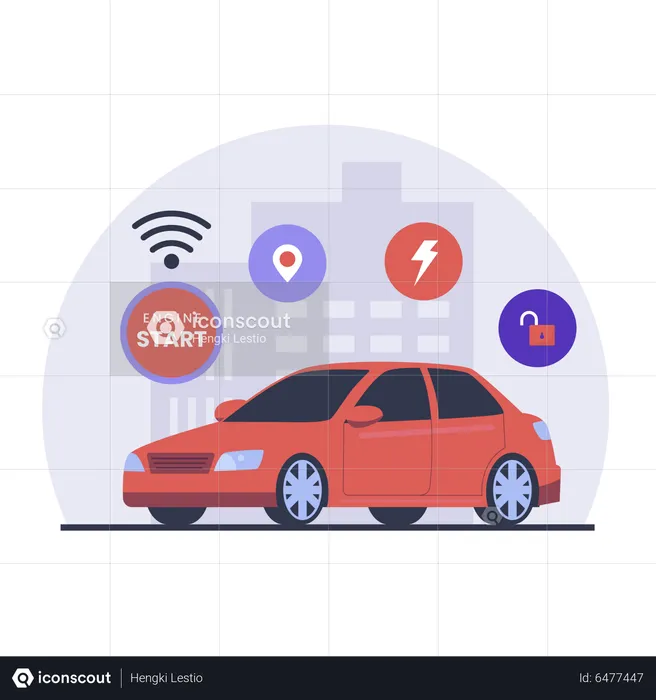 Self Driving Car  Illustration