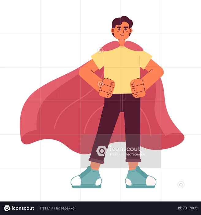 Self motivated man wearing superhero  Illustration
