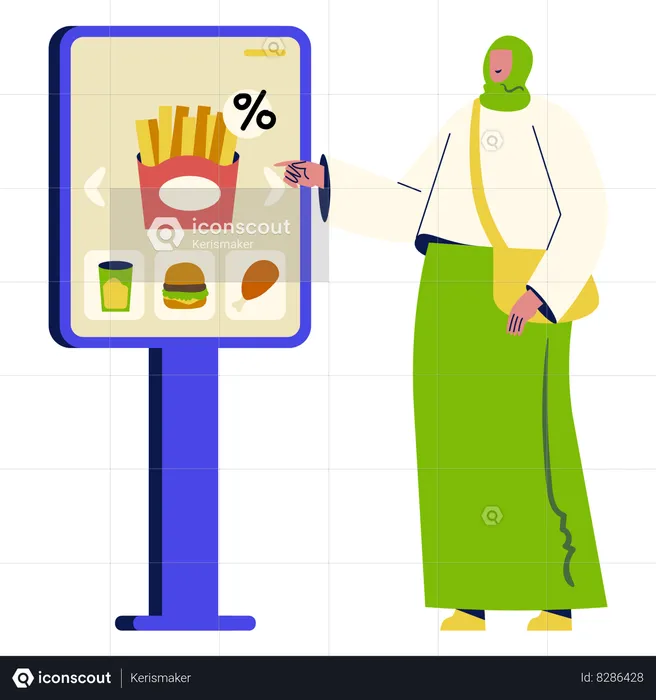 Self-Order Food Service  Illustration