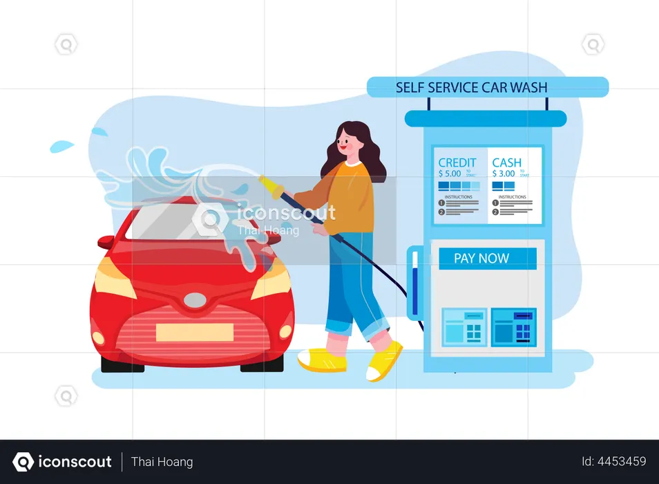 Self Service Car Wash  Illustration