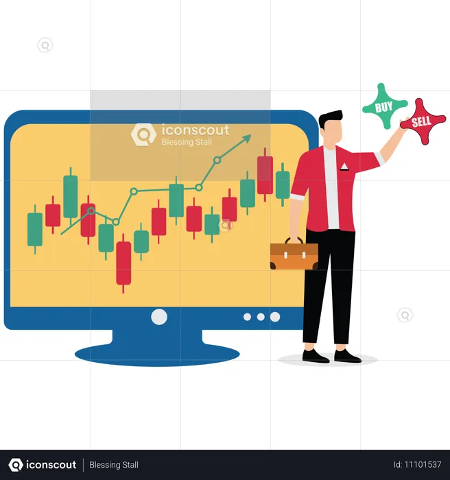 Verkaufen Sie Board-Trading an der Börse Finanzanlagemanagement  Illustration